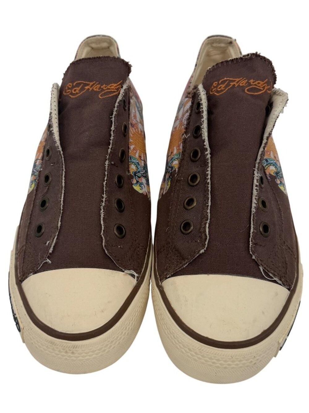 Vtg Y2K Ed Hardy Tattoo Canvas Sneakers | Streetwear Grunge Skater McBling Indie - Picture 13 of 16